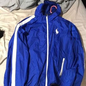 blue polo windbreaker